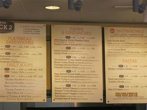 panera tampa menu